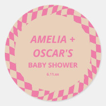 Chuva de Bebê Personalizada Rosa Quente Abstrato X