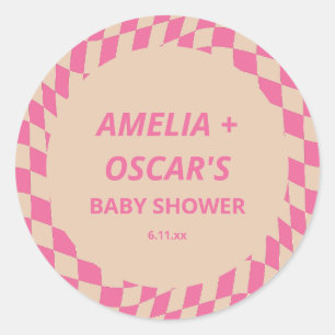 Adesivo Chuva de Bebê Personalizada Rosa Quente Abstrato X
