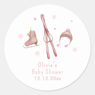 Adesivo Chuva de Bebê Pink Winter Woodland Après Bébé Ski