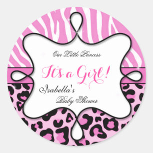 Adesivo Chuva de Bebê Princesa Menina Rosa Leopardo Zebra