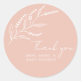 Adesivo Chuva de Bebê Rosa Lavanda Desenhada à Mão Boho