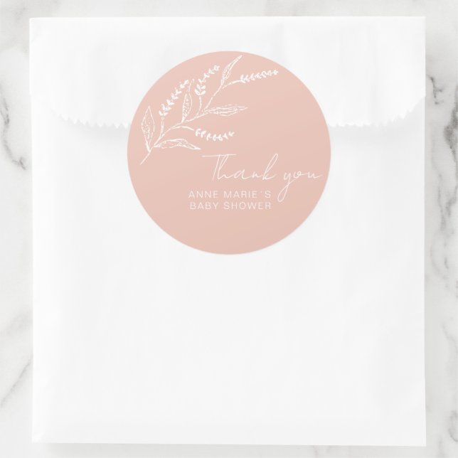 Adesivo Chuva de Bebê Rosa Lavanda Desenhada à Mão Boho (Bolsa)