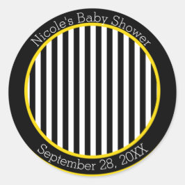 Adesivo Chuva de Bebê Tema Abelha Preto Branco Amarelo Bum