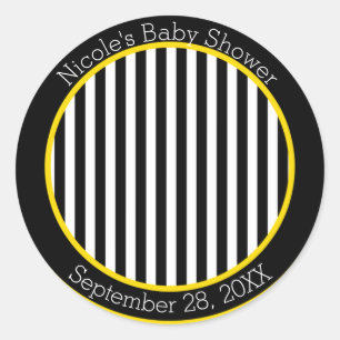 Adesivo Chuva de Bebê Tema Abelha Preto Branco Amarelo Bum