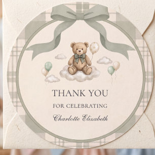 Adesivo Chuva de Bebê Urso Teddy com Faixa de Sage