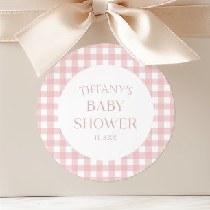 Adesivo Chuva de Bebê Xadrez Rosa Minimalista Mínima
