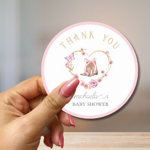 Adesivo Chuva de Bençãos Chá de Bebê Obrigado Cowgirl