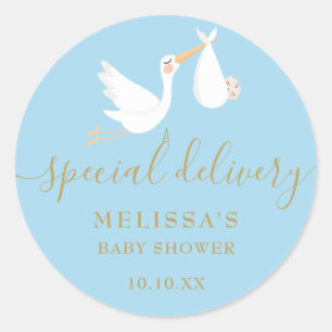 Adesivo Chuva de Bênçãos com Cegonha para Baby Shower/Chuv