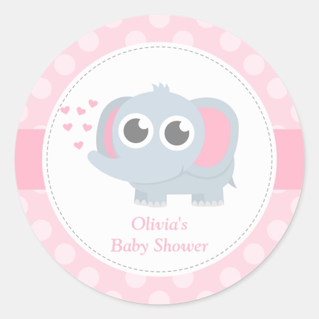 Adesivo Chuva de Bolinhas de Bebê Elefante Moderno para Ch (Frente)