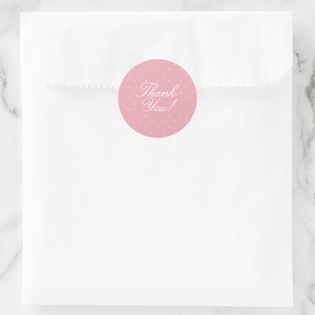 Adesivo Chuva de Bolinhas Rosa Simples e Fofa para Chá de  (Bolsa)