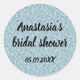 Adesivo Chuva de Brilho Azul Prata para Noiva