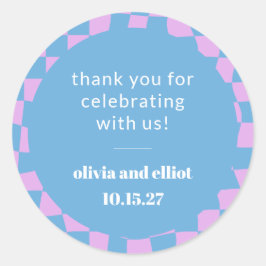 Adesivo Chuva de Casais Personalizada com Xadrez Roxo Retr