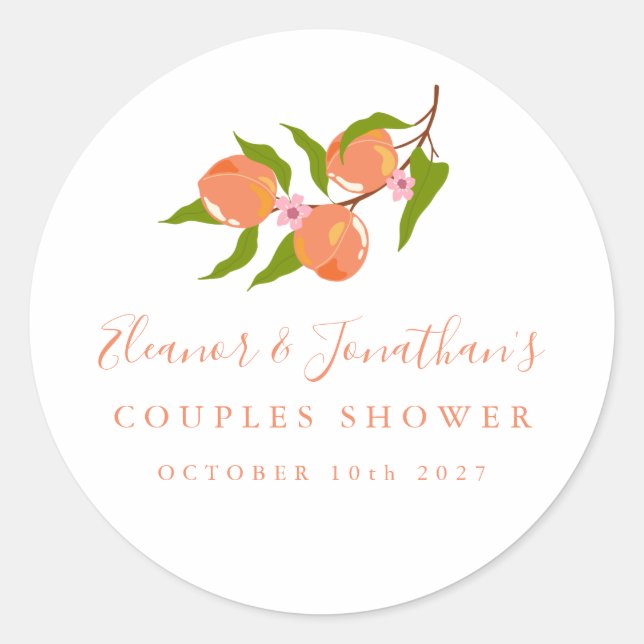 Adesivo Chuva de Casamento de Casais Boho de Frutas de Pês (Frente)