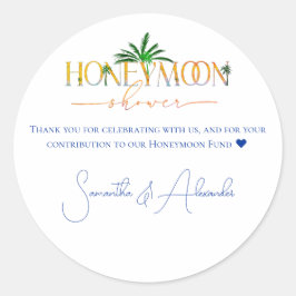 Adesivo Chuva de Casamento Férias no Paraíso Casal Tropica