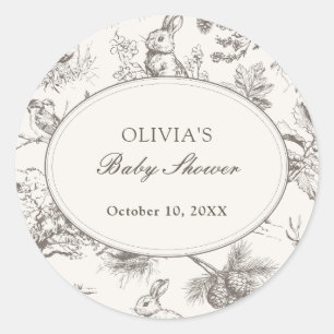 Adesivo Chuva de Convites de Baby Shower com Estampa Flore