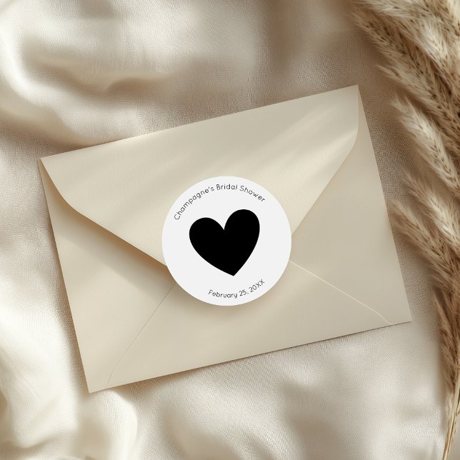 Adesivo Chuva de Coração de Noiva com Rótulo Moderno (Criador carregado)