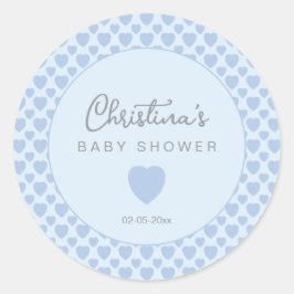 Adesivo Chuva de Corações Azuis Baby Shower