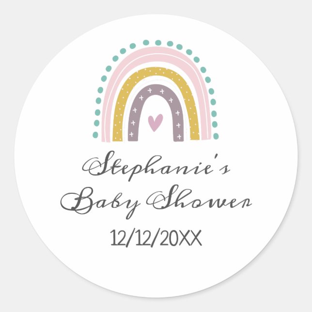 Adesivo Chuva de Cores, Boho, Rosa, Turquesa, Babyshower d (Frente)