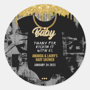 Adesivo Chuva de Corrente de Ouro Hip Hop para Baby Shower