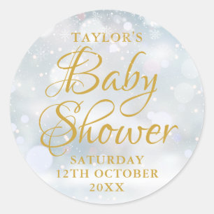Adesivo Chuva de flocos de neve baby shower