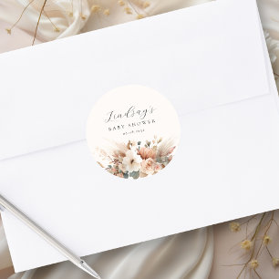 Adesivo Chuva de Flores Boho de Grama de Pampas para Chá d