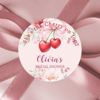 Chuva de flores com laço rosa no chá de noiva