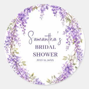 Adesivo Chuva de Flores de Wisteria Roxa Noiva em Aquarela