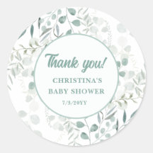 Chuva de folhas de eucalipto em aquarela Baby Show