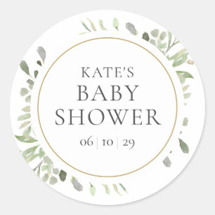 Adesivo Chuva de Folhas em Aquarela Baby Shower