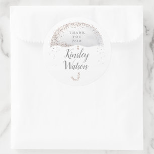 Adesivo Chuva de glitter cinza suave guarda-chuva aquarela
