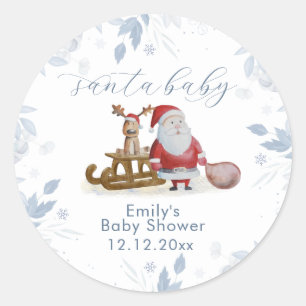 Adesivo Chuva de Natal de Inverno Rena Papai Noel Baby Sho