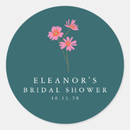 Adesivo Chuva de Noiva Boho Personalizada Flores Verde Tur