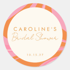 Adesivo Chuva de Noiva Boho Rosa Laranja Abstrato Personal