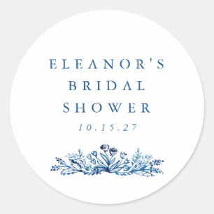 Adesivo Chuva de Noiva Botânica com Tinta Azul Índigo Mini