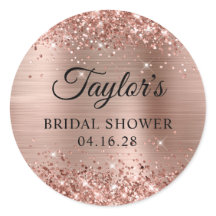 Chuva de Noiva com Brilho em Dourado Rosa