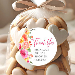 Adesivo Chuva de Noiva com Flores Rosa Brilhante e Fatia d