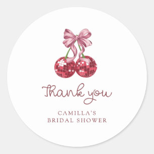 Adesivo Chuva de Noiva com Laço Rosa Cereja