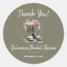 Adesivo Chuva de Noiva com Tema Militar, Botas, Floral, Ex