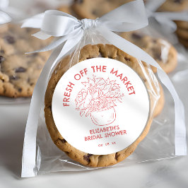 Adesivo Chuva de Noiva Coral Desenhada à Mão Fresca do Mer