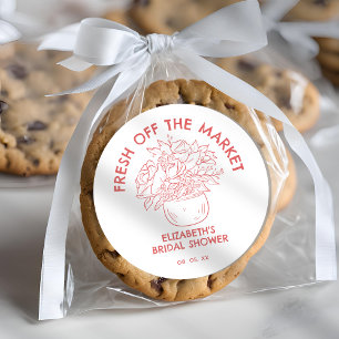 Adesivo Chuva de Noiva Coral Desenhada à Mão Recém-saída d