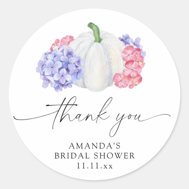 Adesivo Chuva de noiva de abóbora branca e flores de hortê (Frente)