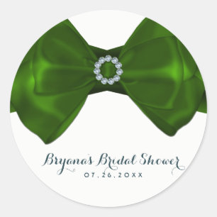 Adesivo Chuva de Noiva Elegante Fita Verde & Diamantes