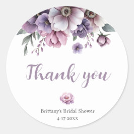 Adesivo Chuva de Noiva Floral Aquarela Lavanda 