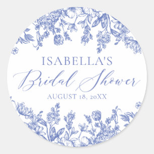Adesivo Chuva de Noiva Floral Chinoiserie Azul