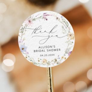 Adesivo Chuva de Noiva Floral de Flor Silvestre Aquarela