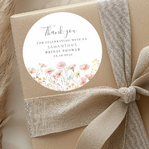 Adesivo Chuva de Noiva Floral de Flor Silvestre Rosa Corad