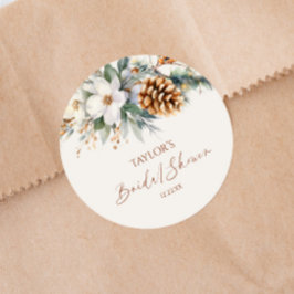 Adesivo Chuva de Noiva Floral de Pinheiro de Inverno