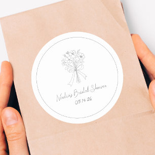 Adesivo Chuva de Noiva Floral Descontraída Estilo Desenhad