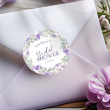 Chuva de Noiva Floral Roxa Aquarela
