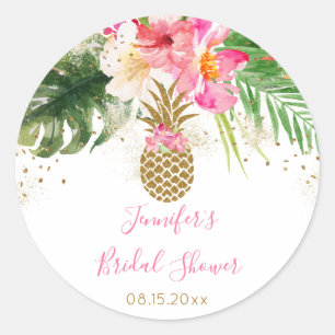 Adesivo Chuva de Noiva Floral Tropical Abacaxi